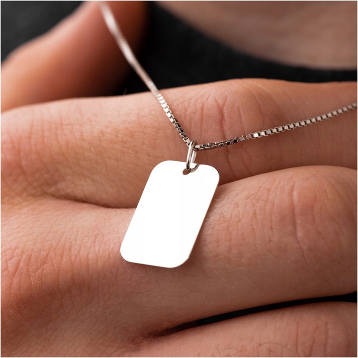 Nieśmiertelnik z grawerem z imionami rodziny męski naszyjnik srebro 925