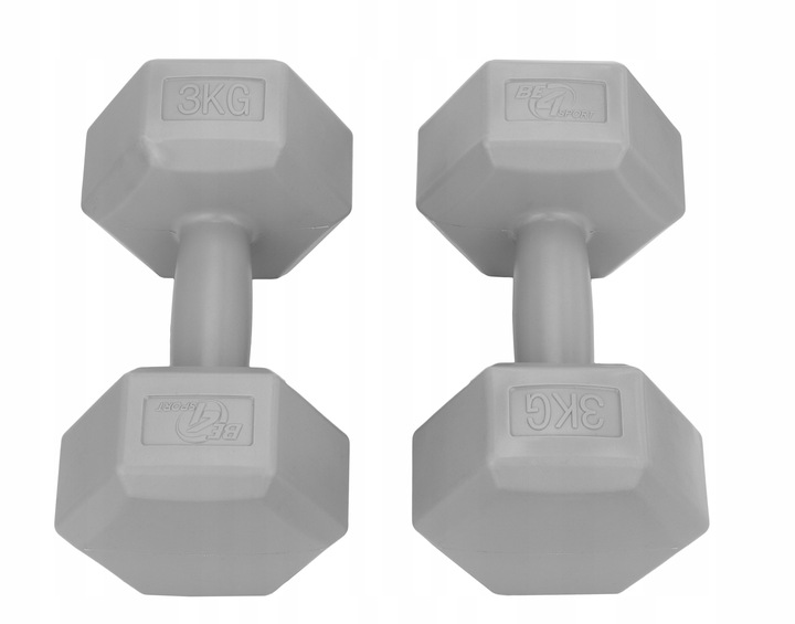 Zestaw Hantli Hantle Bitumiczne Ciężarki do Ćwiczeń Fitness Siłownia 2x 3kg