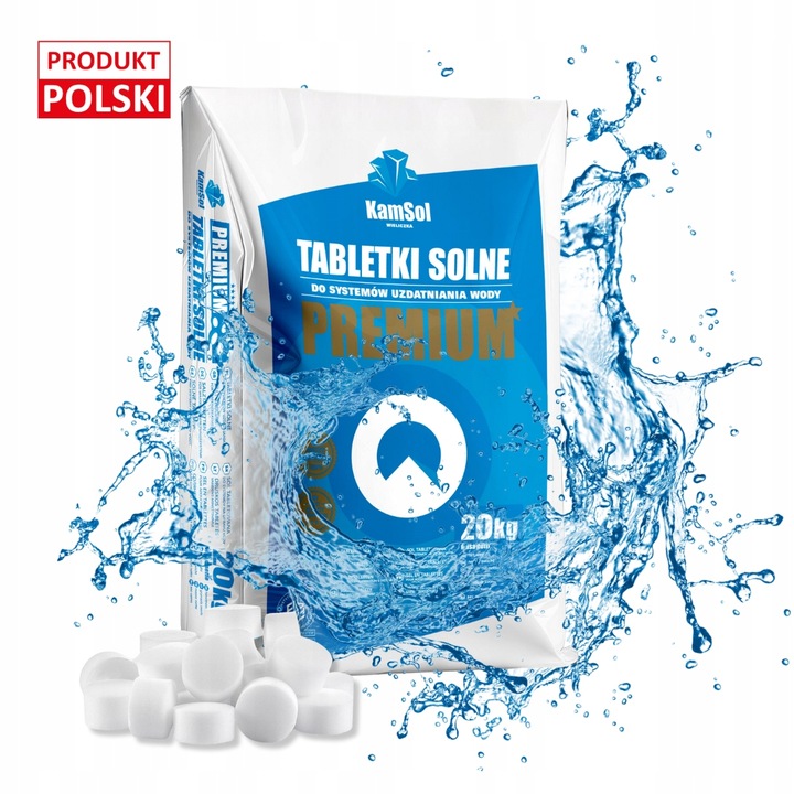 SÓL TABLETKOWANA DO ZMIĘKCZACZY PREMIUM - 20 KG - 99.9 % NaCl !!! POLSKA !!