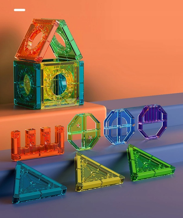 KLOCKI MAGNETYCZNE KONSTRUKCYJNE DUŻE PANELE EDUKACYJNE 3D DLA DZIECI 149EL