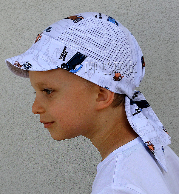 PIRATKA chustka z daszkiem przewiewna SIATKA 48-52