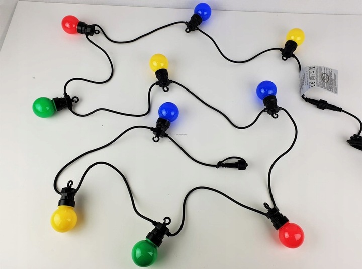 LAMPKI CHOINKOWE KULE DUŻE 10 led lampiony bombki z łączeniem kolorowe 5 cm