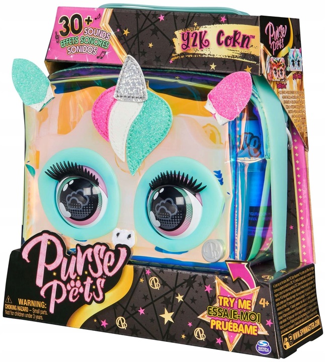 PURSE PETS Y2K CORN JEDNOROŻEC TOREBKA INTERAKTYWNA Z OCZAMI I DŹWIĘKIEM