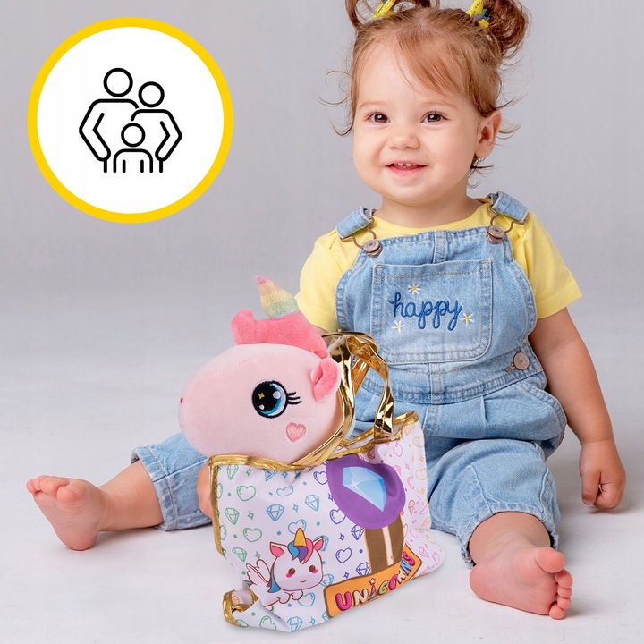 PLUSZOWY JEDNOROŻEC Z TOREBKĄ PLUSZOWA MASKOTKA PRZYTULANKA PLUSZAK UNICORN