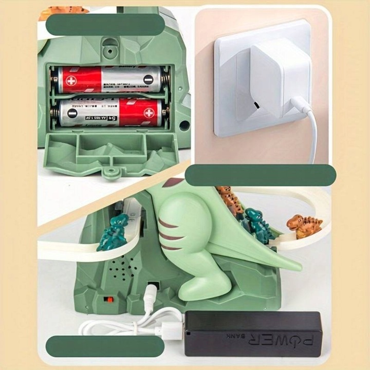 ZABAWKA WSPINAJĄCE SIĘ DINOZAURY ZJEŻDŻALNIA INTERAKTYWNA DINO TOR 2w1