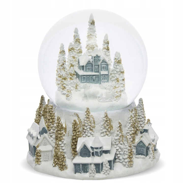 Śnieżna szklana Kula Z Pozytywką Świąteczna zimowe miasto dekoracja choinki