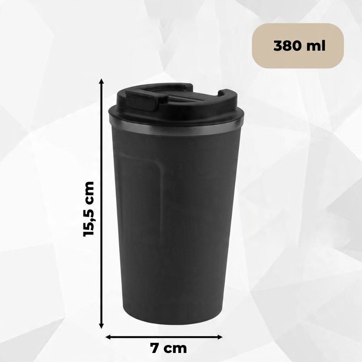 KUBEK TERMICZNY TERMOS 380 ML WYŚWIETLACZ EKRAN LCD NA KAWĘ HERBATĘ SMART