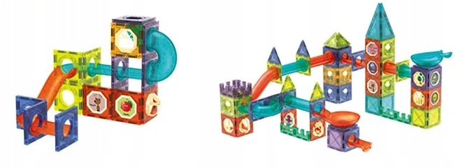 TOR KULKOWY 110 ELEMENTÓW DUŻY ZESTAW KULODROM KLOCKI KONSTRUKCYJNE