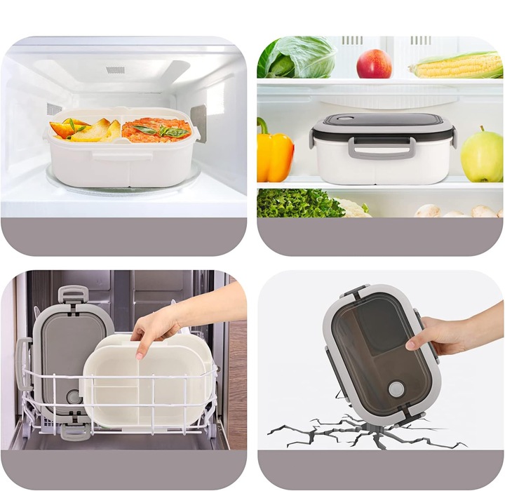 LUNCHBOX LUNCH BOX ŚNIADANIÓWKA POJEMNIK PUDEŁKO BOX Z PRZEGRÓDKAMI 1200ML