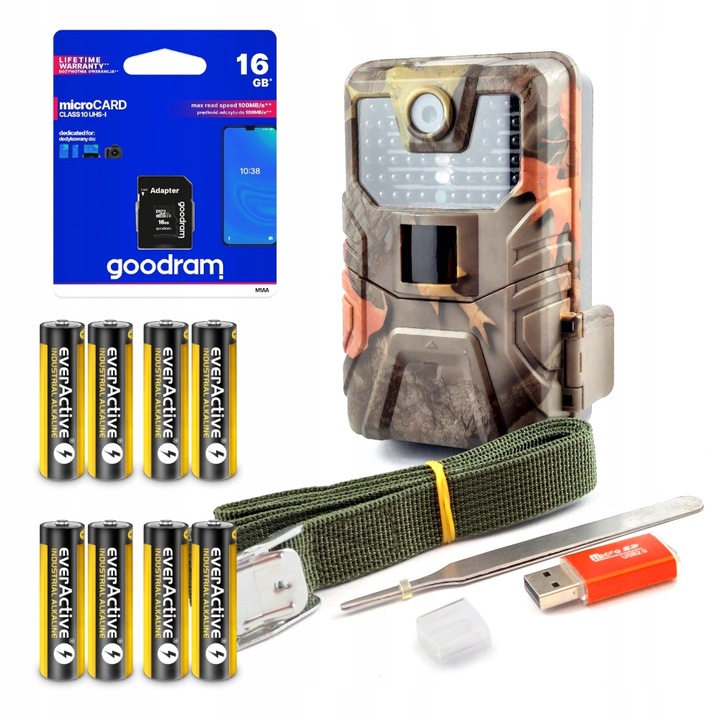 Fotopulapka HC-900A 1080p Kamera Lesna Suntek FullHD Karta SD 16GB Baterie