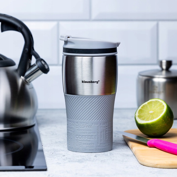 Kubek termiczny 320ml KLAUSBERG szary KB-7626