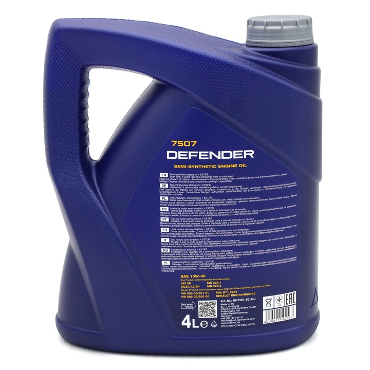 Olej Silnikowy 7507 Mannol Defender 10w40 4L + Zawieszka Olejowa