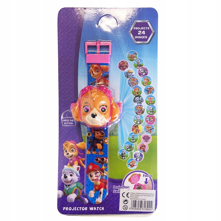 PSI PATROL ZESTAW DO ZABAWY ZEGAREK Z PROJEKTOREM SKYE + 2x WALKIE TALKIE