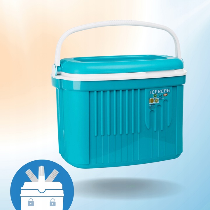 DUŻA LODÓWKA TURYSTYCZNA 42L na WKŁADY MROŻĄCE do AUTA kemping PODRÓŻY