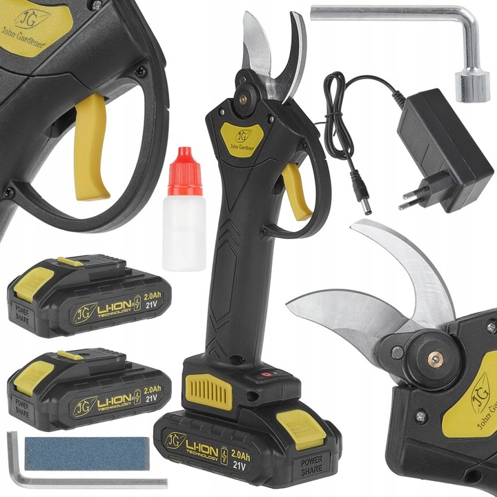 AKUMULATOROWY SEKATOR OGRODOWY RĘCZNE NOŻYCE ELEKTRYCZNE 21V 2X 2000mAh
