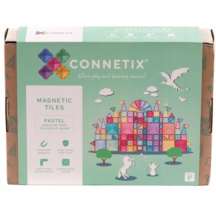 Connetix: klocki magnetyczne konstrukcyjne duże Pastel Creative 120