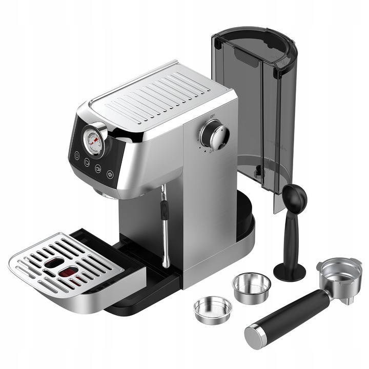 Iceagle Ekspres do kawy espresso CM1665, manometr, 20 barowa włoska pompa