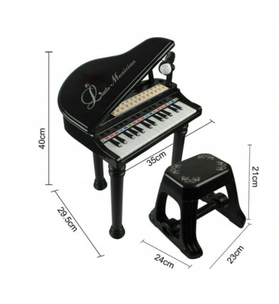 PIANINO Z MIKROFONEM I KRZESEŁKIEM DLA DZIECI