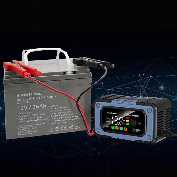 Ładowarka Prostownik z funkcją naprawy do LIFEPO4 AGM 12V 7A 4 tryby Mocny