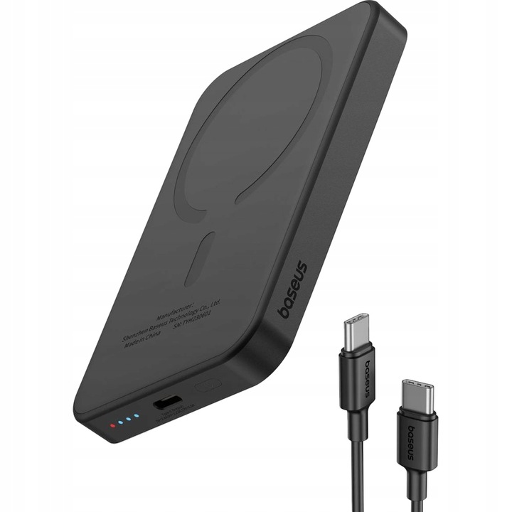 Powerbank indukcyjny z kablem USB-C Baseus do MagSafe Qi QC PD 5000mAh 20W