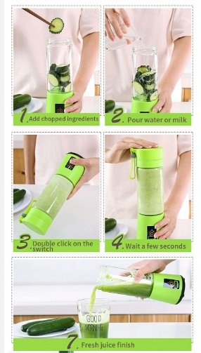 BLENDER MIKSER TURYSTYCZNY BEZPRZEWODOWY USB AKUMULATOR 380ML