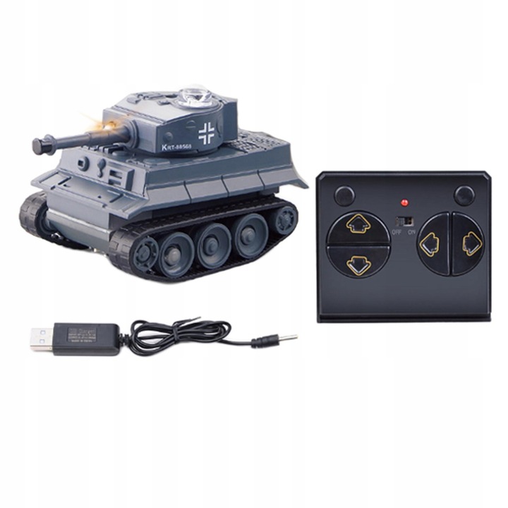 Mini RC Battle Tank Crawler ze zdalnym szarym