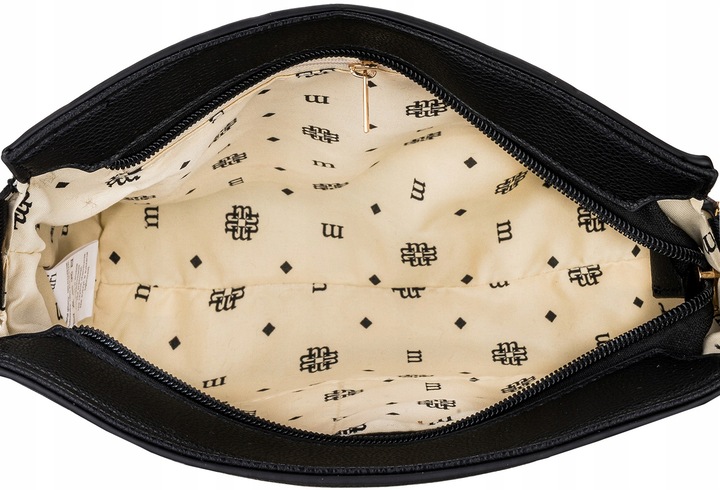 Torebka Damska CZARNA LISTONOSZKA MONNARI Klasyczna Regulowany Pasek