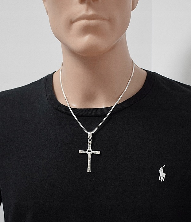 Naszyjnik Srebrny Krzyż Toretto Vin Diesel Szybcy i Wściekli srebro pr 925