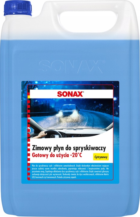 SONAX ZIMOWY PŁYN DO SPRYSKIWACZY - CYTRYNOWY -20°C 4x 4L 16L