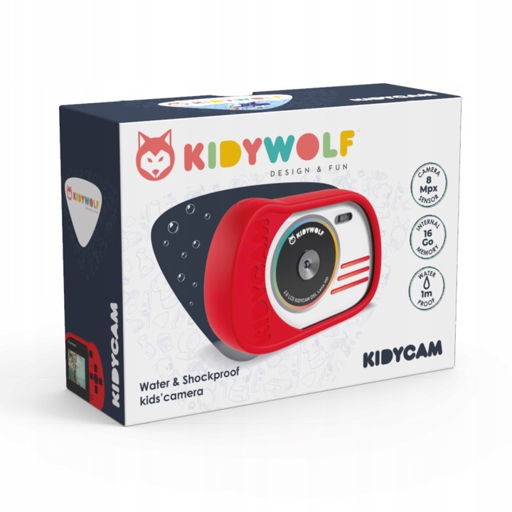 Kidywolf - Wodoodporny aparat Kidycam - Czerwony