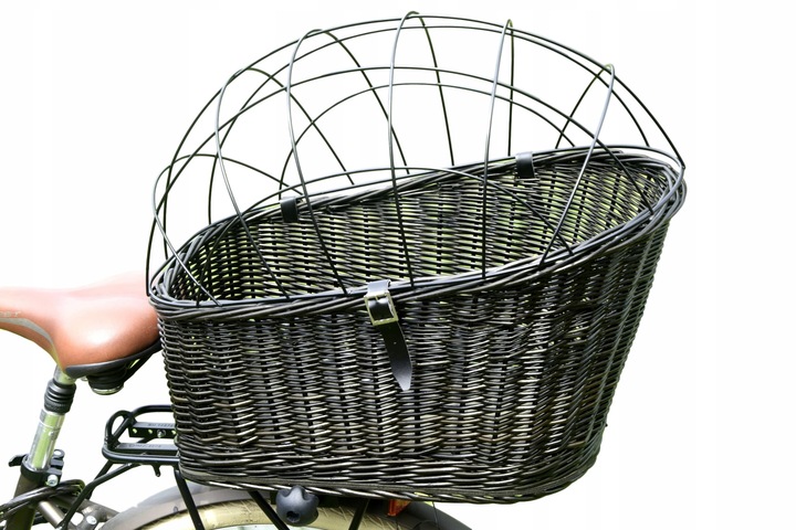DUŻY Koszyk kosz WIKLINOWY NA ROWER bagażnik 3 kol