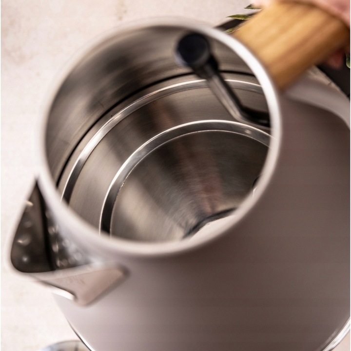 Czajnik elektryczny Bezprzewodowy OBROTOWY 1,7 L Stalowy KLAUSBERG BEŻOWY