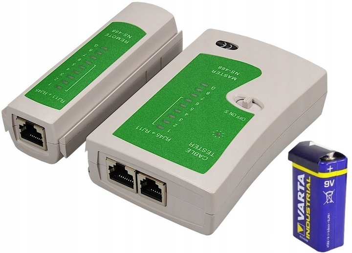 TESTER OKABLOWANIA LAN DO KABLI PRZEWODÓW SIECIOWYCH LED RJ45 RJ11RJ12