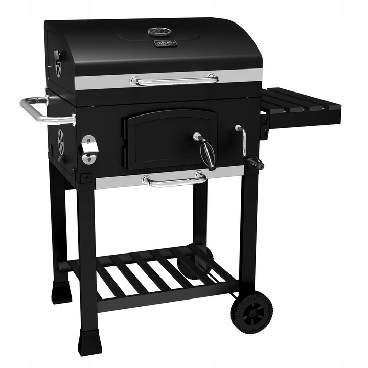 GRILL WĘGLOWY OGRODOWY Koler Ember ch1 RUSZT Z POKRYWĄ POPIELNIK +TERMOMETR