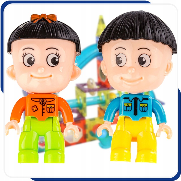 Klocki MAGNETYCZNE KONSTRUKCYJNE świecący tor 202 el 3D Zabawka edukacyjna