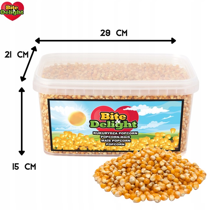 POPCORN KUKURYDZA ZIARNO DO PRAŻENIA BEZ SOLI 99,8% OTWARTYCH ZIAREN 4kg