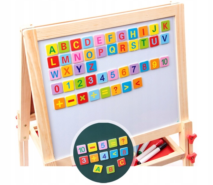 Drewniana Tablica Magnetyczna Kredowa magnesy 709 45 x 90cm