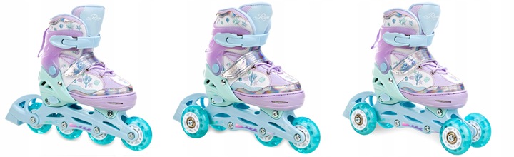 Rolki Wrotki 3w1 Regulowane RAVEN Isla 30-33 Kółka LED