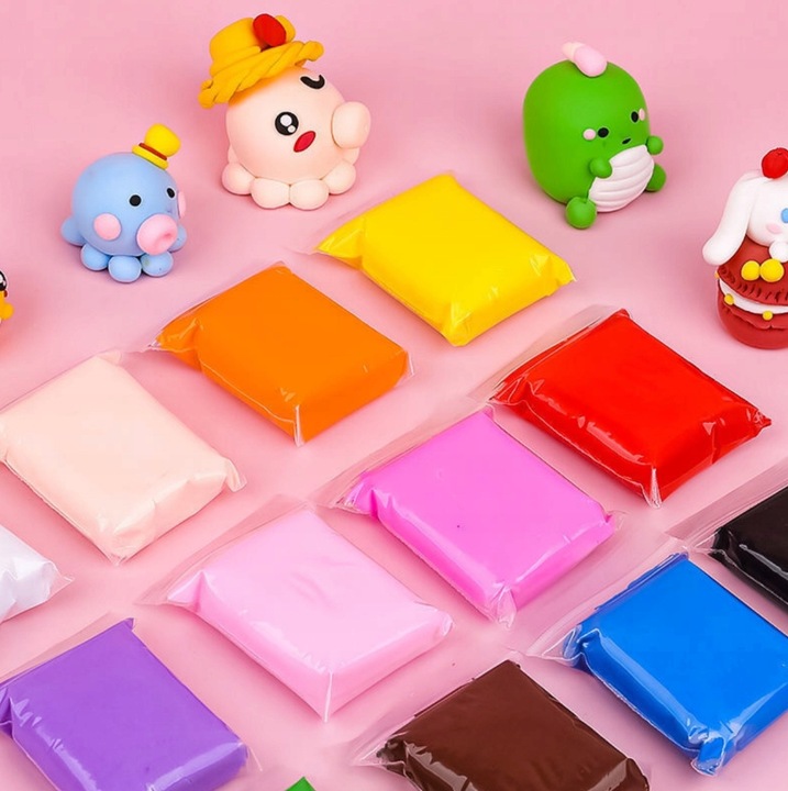 CIASTOLINA GLINA POLIMEROWA x96 PLASTELINA SENSO MASA PLAST. + AKCESORIA