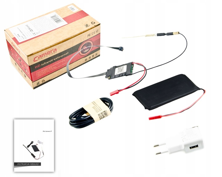 UKRYTA MINI KAMERA IP WiFi FULL HD ANDROID IOS DET