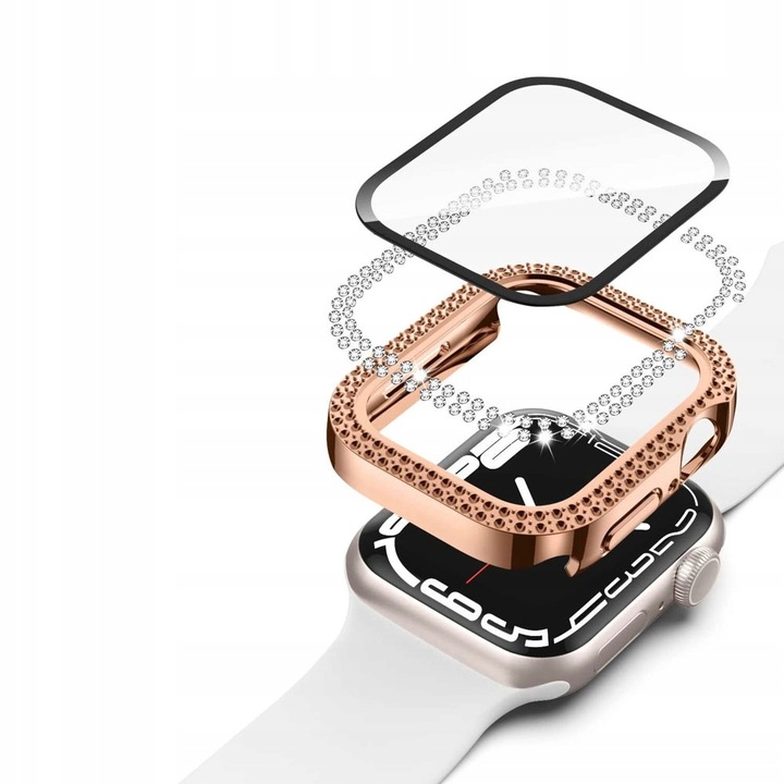 2w1 ETUI + SZKŁO DO APPLE WATCH 4/5/6/7/8/9/SE 40/41/44/45MM KOLORY