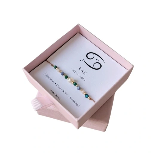 Bransoletka Znak Zodiaku RAK Kamienie Naturalne Koral