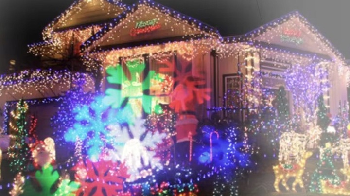 PROJEKTOR ŚWIĄTECZNY LASEROWY EFEKTY RUCHOMY NA DOM PŁATKI ŚNIEGU LED MOC