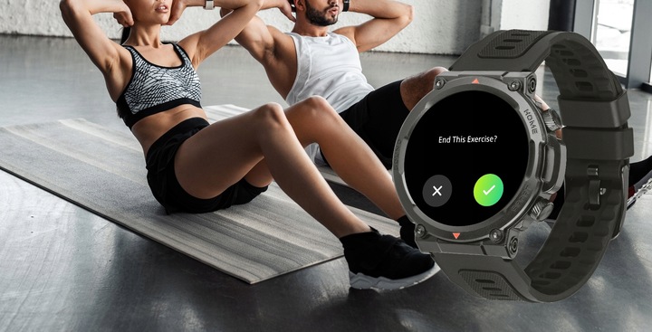 SMARTWATCH ZEGAREK MĘSKI POLSKIE MENU ROZMOWY SPORT PULS 2 PASKI AMOLED