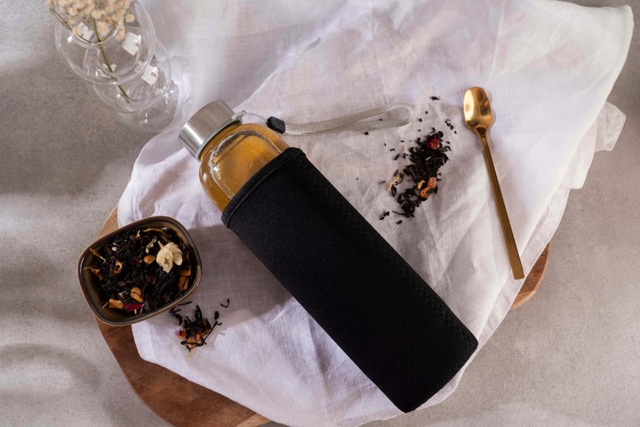 BUTELKA SZKLANA Z ZAPARZACZEM do herbaty 500 ml zaparzacz do pracy biura