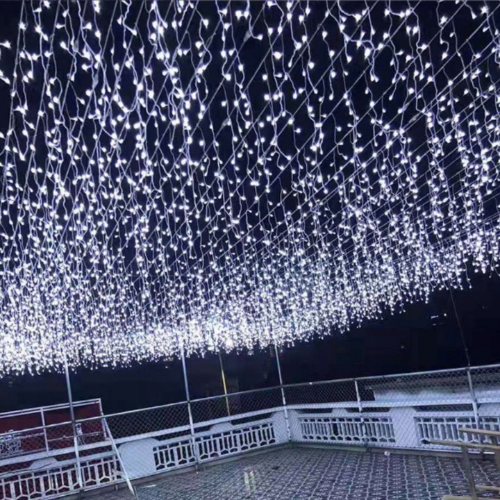 Lampki LED SOPLE ZEWNĘTRZNE flash KURTYNA ŚWIETLNA BIAŁE ZIMNE Biały 300Led