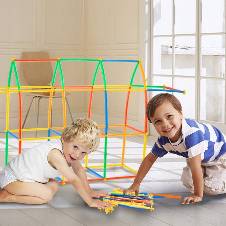 Klocki Konstrukcyjne Słomki Patyczki do Budowania Zestaw XL 800 elementów