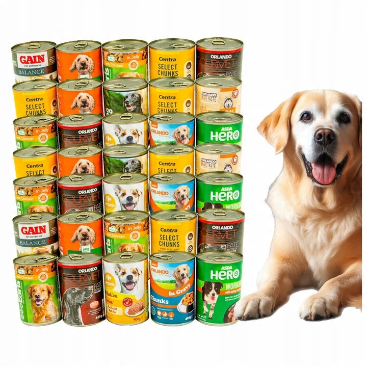 Karma mokra dla psa Puszka Duży Pakiet Mieszany Mix smaków 20 szt x 400g