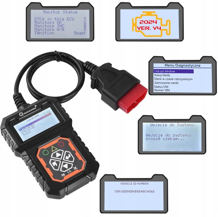 TESTER DIAGNOSTYCZNY INTERFEJS OBD SKANER 2025 PL OSOBOWE KASOWANIE BŁĘDÓW