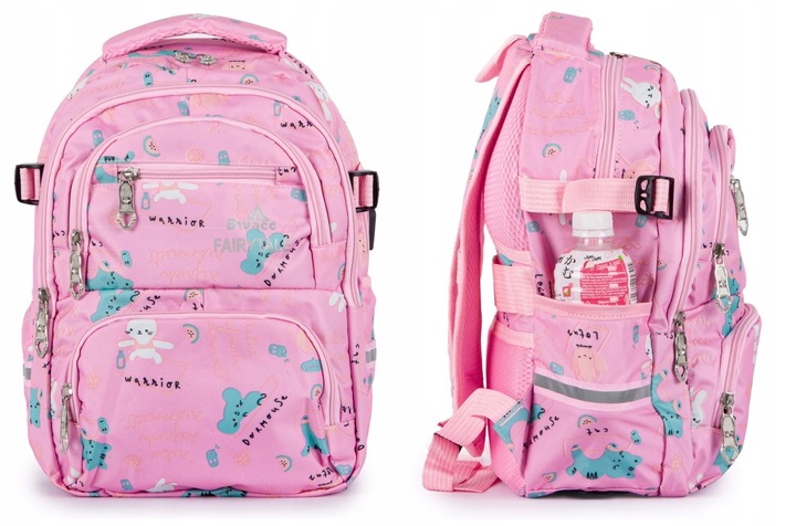 Plecak TORNISTER szkolny dziecięcy pojemny wzory czarny Klasy 1-3 Odblaski